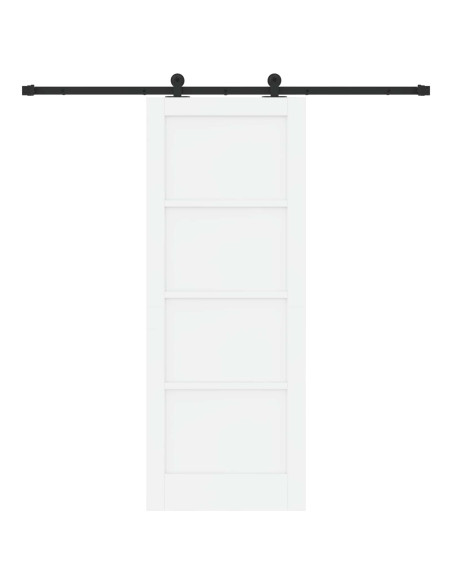 Porta scorrevole 78 x 202 cm Legno ingegnerizzato Bianco e Nero