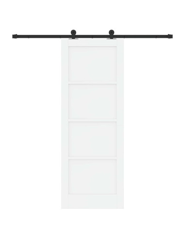 Porta scorrevole 78 x 211 cm Legno ingegnerizzato Bianco e Nero