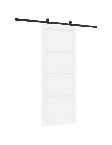 Porta scorrevole 86 x 211 cm Legno ingegnerizzato Bianco e Nero