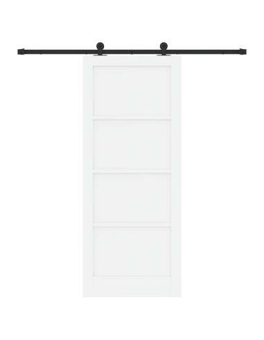 Porta scorrevole 86 x 211 cm Legno ingegnerizzato Bianco e Nero