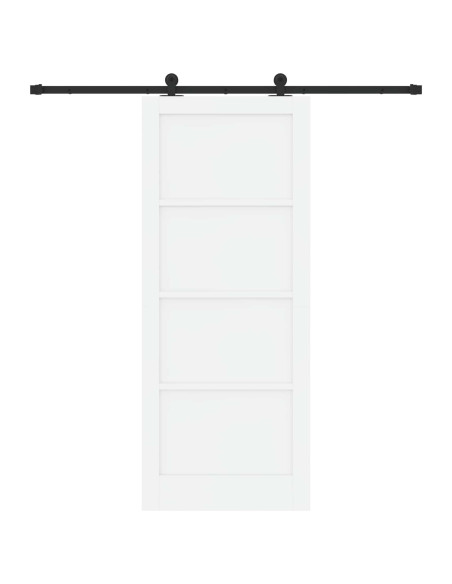 Porta scorrevole 86 x 211 cm Legno ingegnerizzato Bianco e Nero