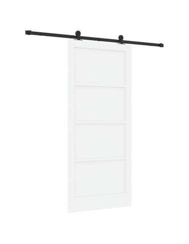 Porta scorrevole 93 x 211 cm Legno ingegnerizzato Bianco e Nero