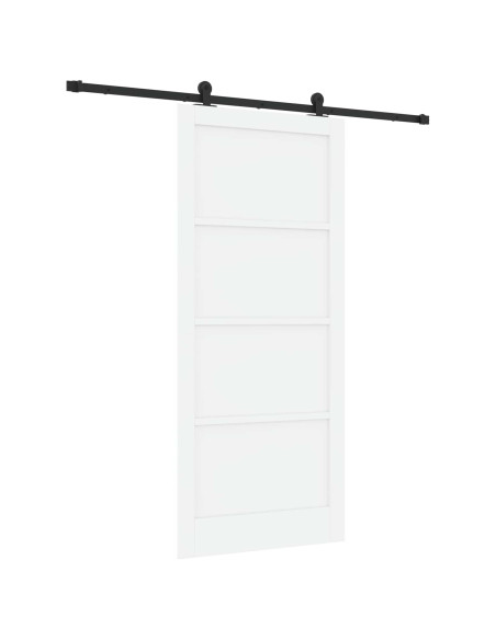 Porta scorrevole 93 x 211 cm Legno ingegnerizzato Bianco e Nero