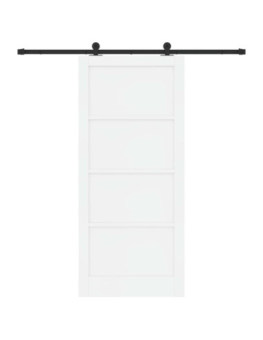 Porta scorrevole 93 x 211 cm Legno ingegnerizzato Bianco e Nero