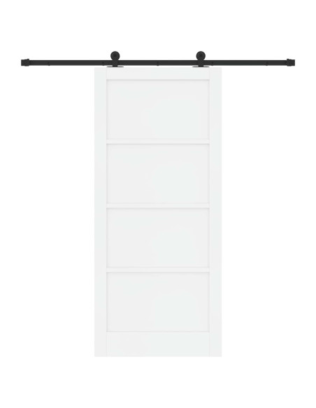 Porta scorrevole 93 x 211 cm Legno ingegnerizzato Bianco e Nero