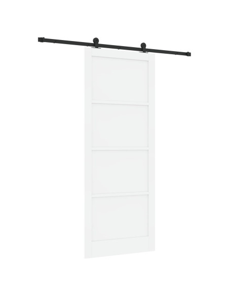 Porta scorrevole 93 x 232 cm Legno ingegnerizzato Bianco e Nero