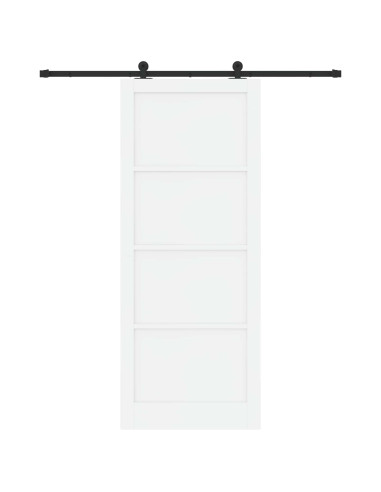 Porta scorrevole 93 x 232 cm Legno ingegnerizzato Bianco e Nero