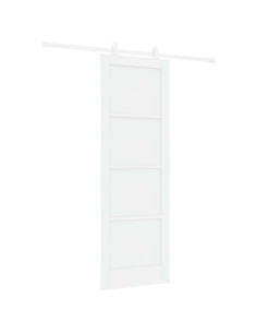 Porta scorrevole 73,5 x 211 cm Legno ingegnerizzato Bianco 2