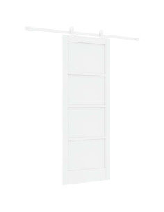Porta scorrevole 78 x 202 cm Legno ingegnerizzato Bianco 2