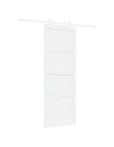Porta scorrevole 78 x 211 cm Legno ingegnerizzato Bianco 2