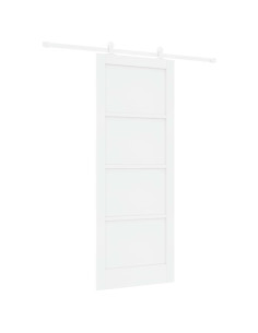 Porta scorrevole 83 x 211 cm Legno ingegnerizzato Bianco 2
