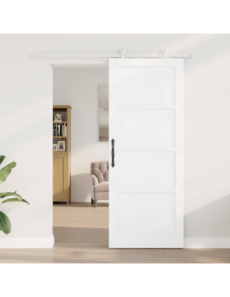 Porta scorrevole 83 x 211 cm Legno ingegnerizzato Bianco