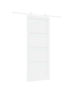 Porta scorrevole 86 x 211 cm Legno ingegnerizzato Bianco 2