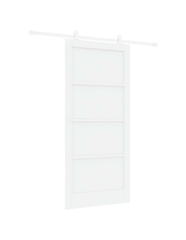 Porta scorrevole 93 x 202 cm Legno ingegnerizzato Bianco