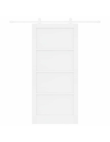 Porta scorrevole 93 x 202 cm Legno ingegnerizzato Bianco