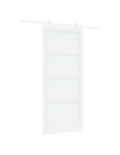 Porta scorrevole 93 x 211 cm Legno ingegnerizzato Bianco 2