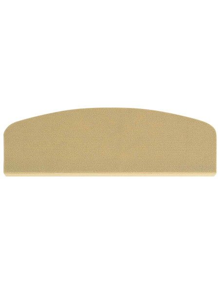 Tappeti per scale 15 pz 56 x 17 x 3 cm Beige Poliestere