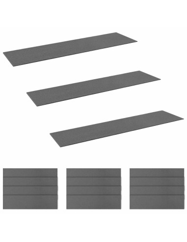 Tappeti per scale 15 pz 76 x 20 cm Grigio Chiaro Poliestere