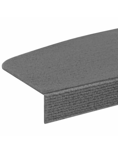 Tappeti per scale 15 pz 56 x 17 x 3 cm Grigio Chiaro Poliestere