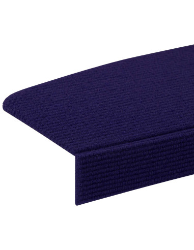 Tappeti per scale 15 pz 56 x 17 x 3 cm Blu Poliestere