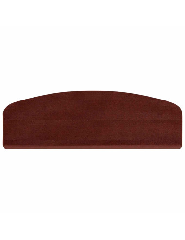 Tappeti per scale 15 pz 65 x 21 x 4 cm Borgogna Poliestere