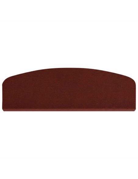 Tappeti per scale 15 pz 65 x 21 x 4 cm Borgogna Poliestere