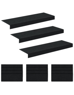 Tappeti per scale 15 pz 65 x 21 x 4 cm Grigio Scuro Poliestere 2