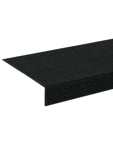 Tappeti per scale 15 pz 65 x 21 x 4 cm Grigio Scuro Poliestere