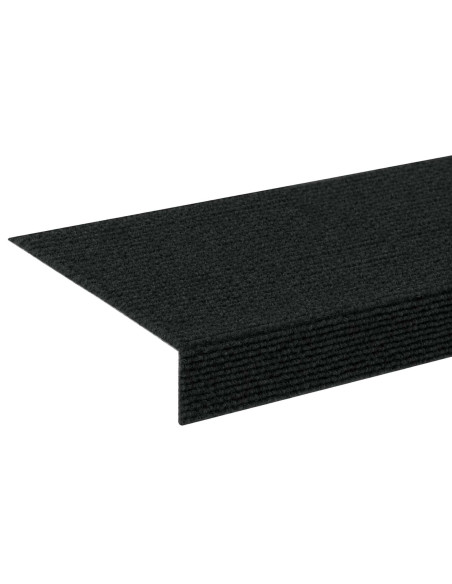 Tappeti per scale 15 pz 65 x 21 x 4 cm Grigio Scuro Poliestere