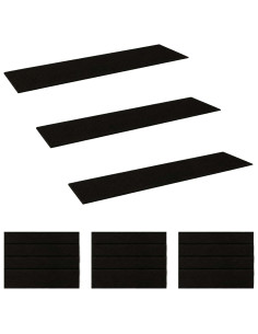 Tappeti per scale 15 pz 76 x 20 cm Nero Poliestere Rettangolare 2