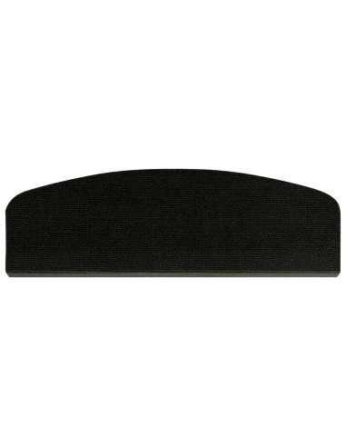 Tappeti per scale 15 pz 56 x 17 x 3 cm Nero Poliestere
