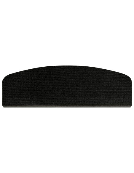 Tappeti per scale 15 pz 56 x 17 x 3 cm Nero Poliestere