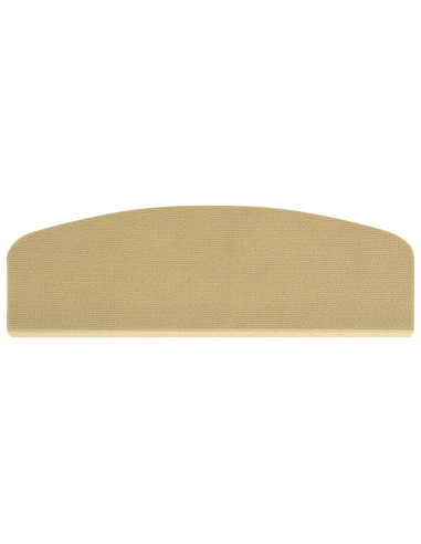 Tappeti per scale 15 pz 65 x 21 x 4 cm Beige Poliestere