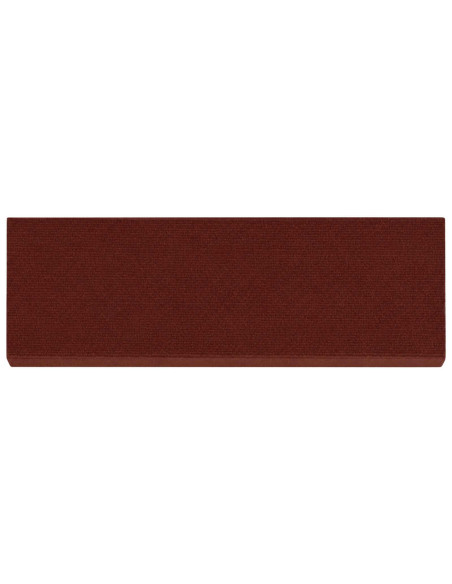 Tappeti per scale 15 pz 65 x 21 x 4 cm Borgogna Poliestere