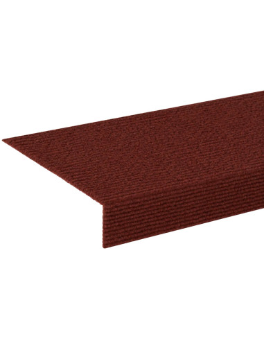Tappeti per scale 15 pz 65 x 21 x 4 cm Borgogna Poliestere
