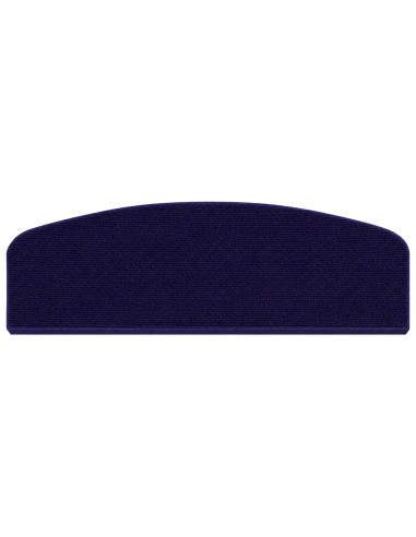 Tappeti per scale 15 pz 65 x 21 x 4 cm Blu Poliestere