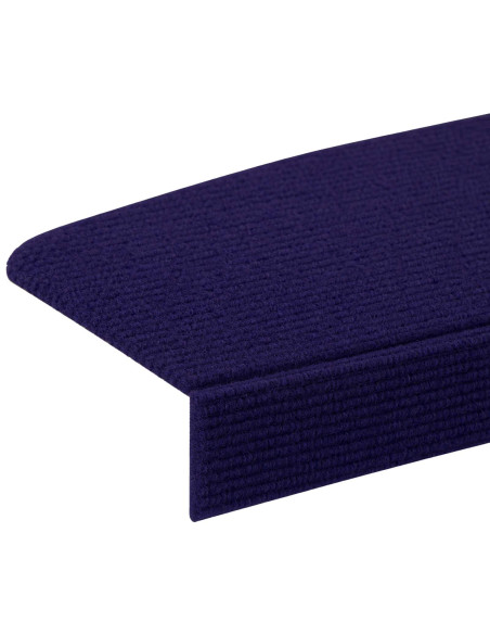 Tappeti per scale 15 pz 65 x 21 x 4 cm Blu Poliestere