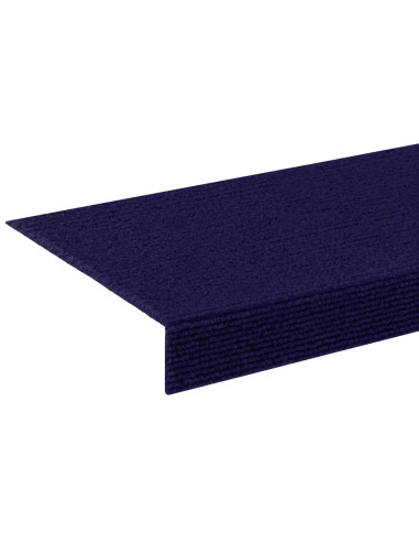 Tappeti per scale 15 pz 65 x 21 x 4 cm Blu Poliestere
