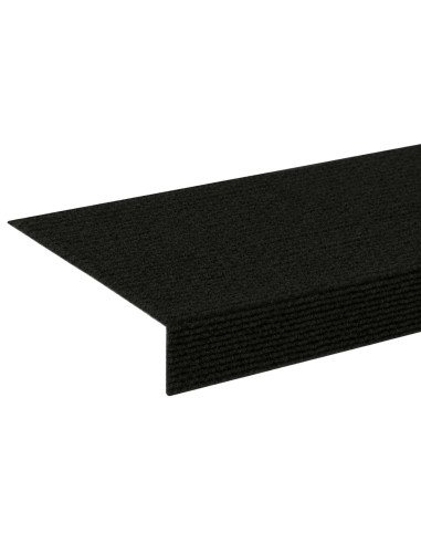 Tappeti per scale 15 pz 65 x 21 x 4 cm Nero Poliestere