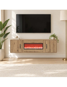 Caminetto elettrico Rovere Artigianale 140,5 x 30 x 39 cm