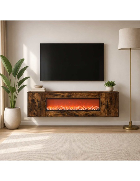 Caminetto elettrico Rovere Fumo 155 x 30 x 44 cm