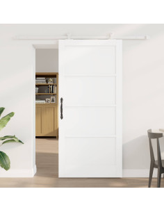 Porta scorrevole 93 x 202 cm Legno ingegnerizzato Bianco