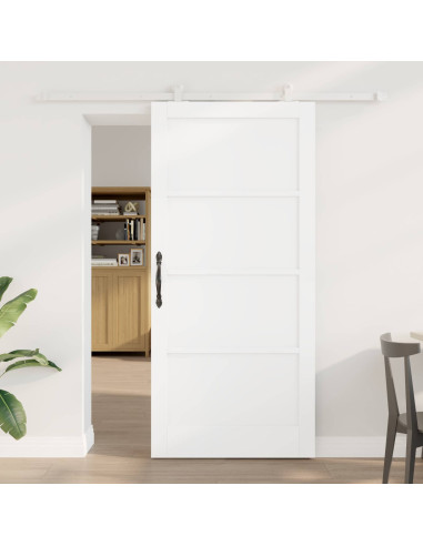 Porta scorrevole 93 x 202 cm Legno ingegnerizzato Bianco