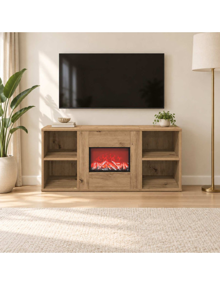 Caminetto elettrico Rovere Artigianale 100 x 37 x 45,5 cm