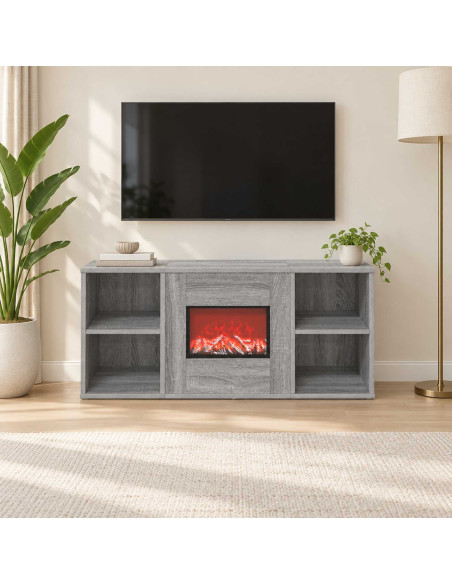 Caminetto elettrico Sonoma grigio 100 x 37 x 45,5 cm