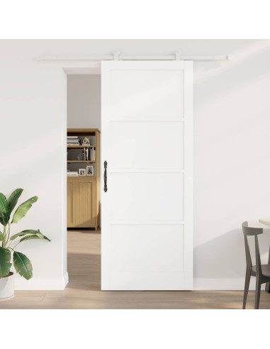 Porta scorrevole 93 x 232 cm Legno ingegnerizzato Bianco