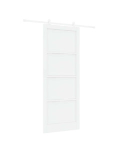 Porta scorrevole 93 x 232 cm Legno ingegnerizzato Bianco 2