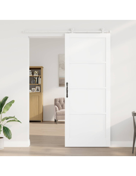 Porta scorrevole 93 x 232 cm Legno ingegnerizzato Bianco