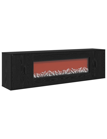 Caminetto elettrico Rovere Nero 155 x 30 x 44 cm