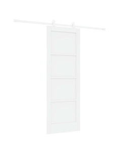 Porta scorrevole 73,5 x 198,5 cm Legno ingegnerizzato Bianco 2